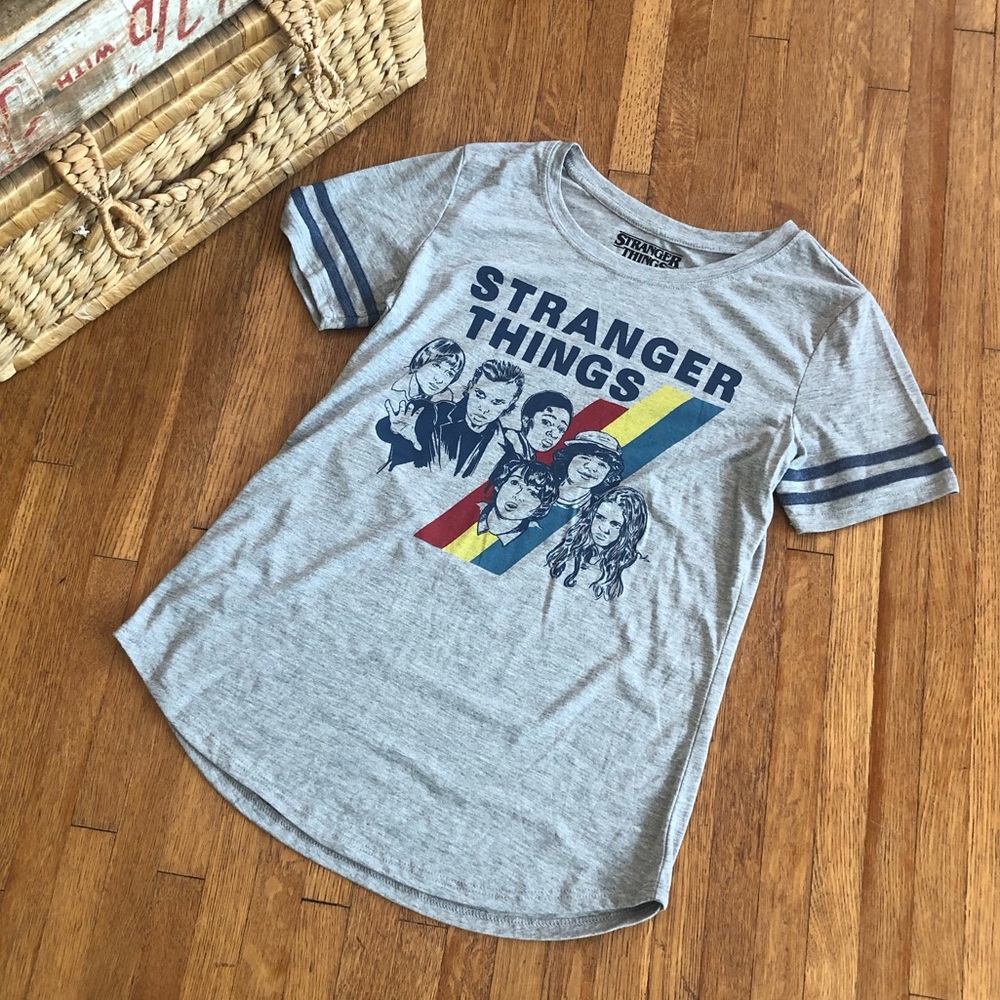 Stranger Things long gray tee shirt